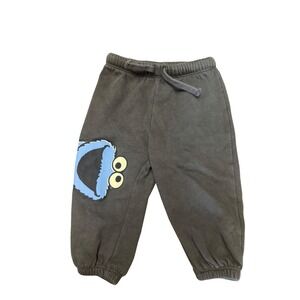 H&M Sesame Street Cookie Monster Gray Jogger Pants 9-12 Months Baby Kids